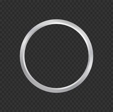 Metallic Silver Round Ring Border 스톡 일러스트