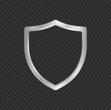 Metallic Silver Shield Protection Icon Stock-Illustration