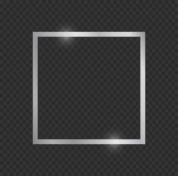 Metallic Silver Square Frame Border Stock Illustration