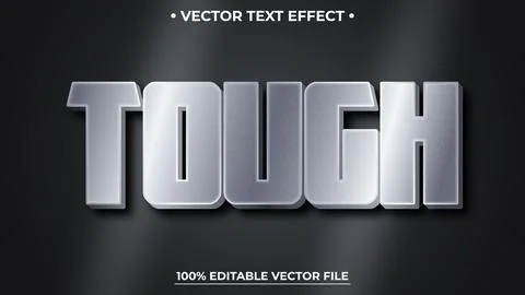 Metallic Silver text effect, editable shiny and elegant text style Stock Illustration