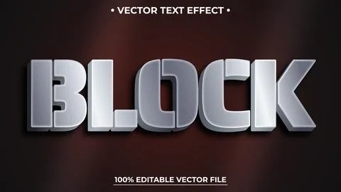 Metallic Silver text effect, editable shiny and elegant text style Stock Illustration