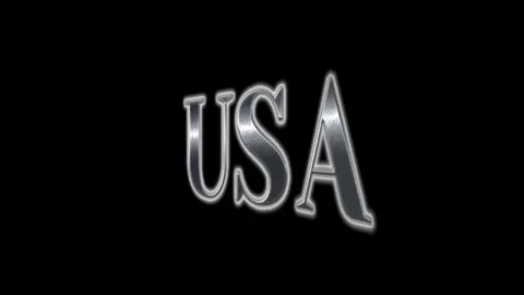 Metallic Silver USA Text Animation Clip 库存影片 331736551