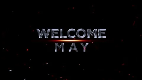 Metallic silver welcome may text design with glowing light effects and part.. Video stock 343576421