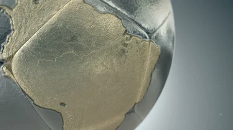 Metallic soccer ball with world map Stock Footage 38568438