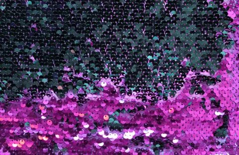 Metallic sparkling sequins scales background, round sequins in fashion dress, Stock Photos