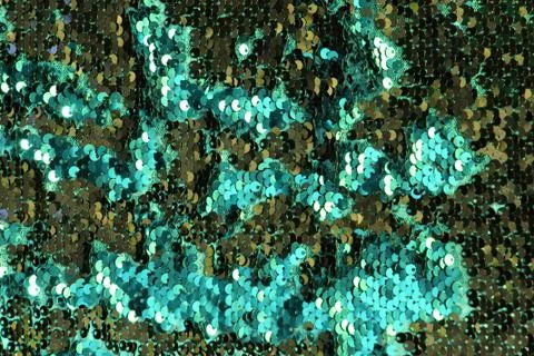 Metallic sparkling sequins scales background, round sequins in fashion dress, Stock Photos