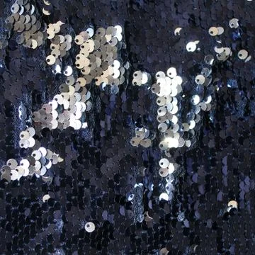 Metallic sparkling sequins scales background, round sequins in fashion dress, Stock Photos