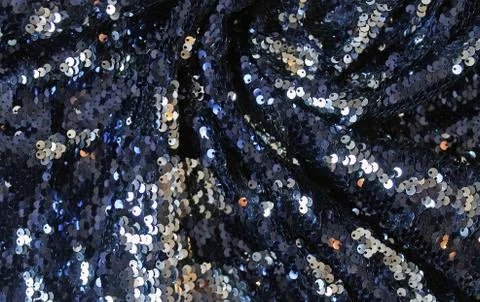Metallic sparkling sequins scales background, round sequins in fashion dress, Stock Photos