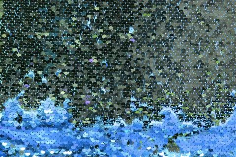 Metallic sparkling sequins scales background, round sequins in fashion dress, Stock Photos