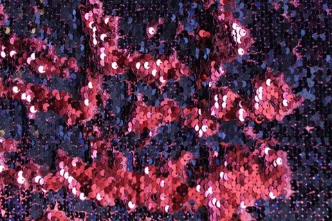 Metallic sparkling sequins scales background, round sequins in fashion dress, Stock Photos