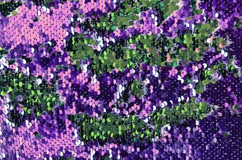 Metallic sparkling sequins scales background, round sequins in fashion dress, Stock Photos