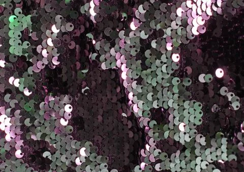 Metallic sparkling sequins scales background, round sequins in fashion dress, Stock Photos