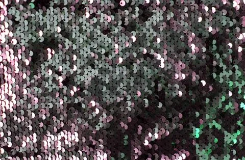Metallic sparkling sequins scales background, round sequins in fashion dress, Stock Photos