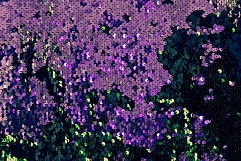 Metallic sparkling sequins scales background, round sequins in fashion dress, Stock Photos