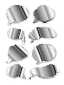 Metallic speech bubble Stock Illustration
