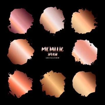 Metallic splash collection Stock Illustration