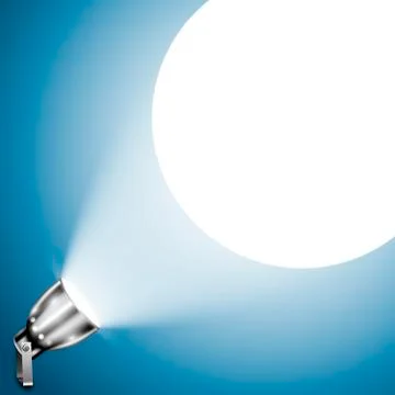 Metallic Spotlight Projecting On Blue Wall Stock Illustration