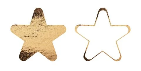 Metallic star shape serves as abstract minimalist decorative design element. Stock Photos