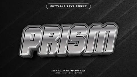 Metallic steel text effect editable shiny and elegant text style Stock Illustration