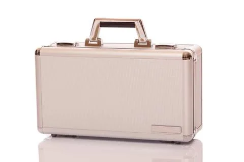 Metallic suitcase Stock Photos