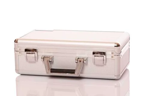 Metallic suitcase Stock Photos