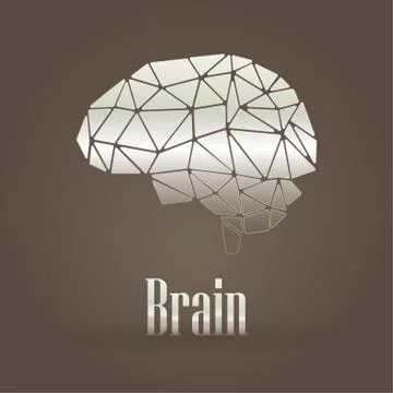 Metallic symbol brain Stock Illustration
