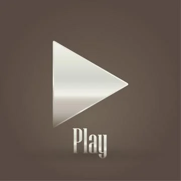Metallic symbol play button Stock Illustration