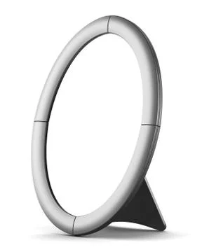 Metallic table mirror isolated on white background Illustrazione stock