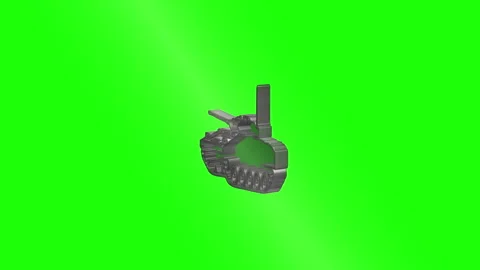Metallic tank rotating and exploding on green screen Stock Footage 317231232