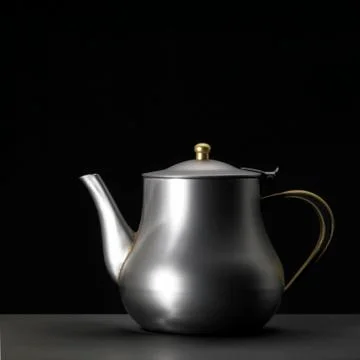 Metallic tea pot Stock Photos