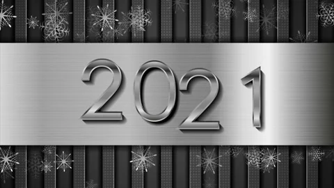 Metallic tech 2021 New Year abstract motion background Video stock 141021916