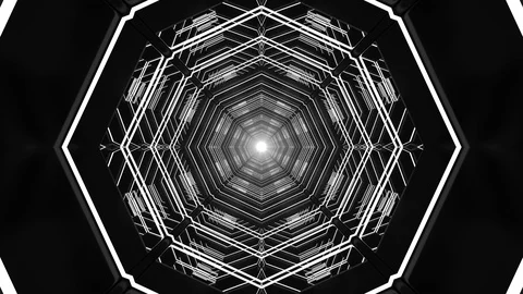 Metallic Technological Looped Abstract Tunnel Stock Footage 99483674