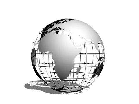 Metallic terrestrial globe Stock Illustration