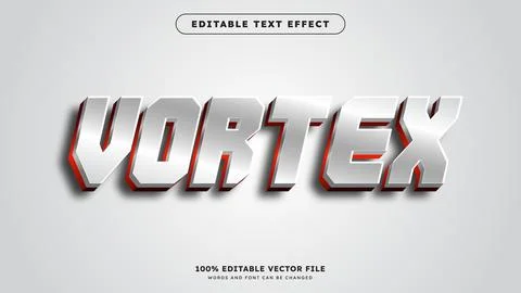 Metallic text effect editable shiny and modern text style Stock Illustration