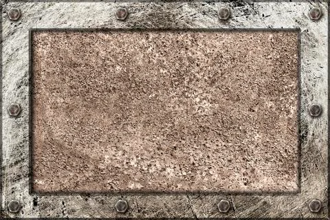 .metallic texture framed frame with bolts Photos