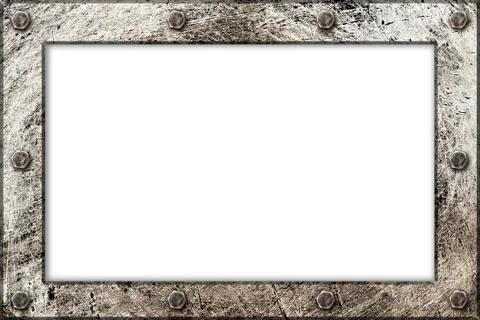 .metallic texture framed frame with bolts Stock Photos