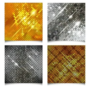Metallic texture. Glitters Vector set Stock Illustration