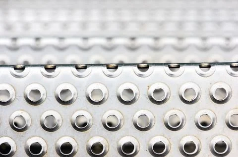 Metallic textures on stair Stock Photos