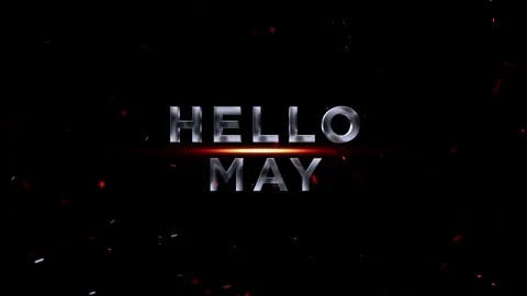 Metallic three dimensional text reading hello may with glowing light effect.. 库存影片 343576448