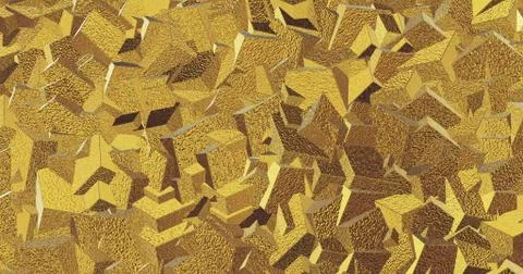 Metallic tile pattern. Golden background. Golden polygonal wall from triangles Stock Illustration
