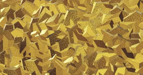 Metallic tile pattern. Golden background. Golden polygonal wall from triangle Stockillustratie