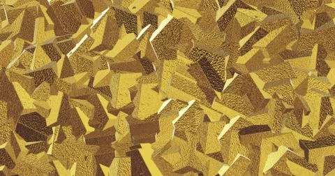 Metallic tile pattern. Golden background. Golden polygonal wall from triangle 스톡 일러스트