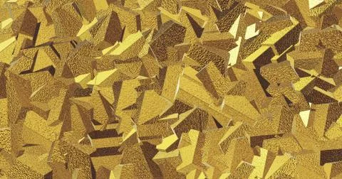 Metallic tile pattern. Golden background. Golden polygonal wall from triangle Illustrazione stock