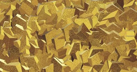 Metallic tile pattern. Golden background. Golden polygonal wall from triangle 스톡 일러스트