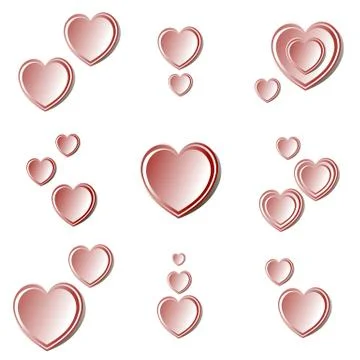Metallic tile with red hearts. Illustrazione stock