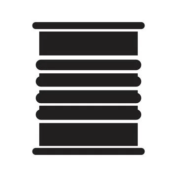 Metallic Tin Can icon vector design template in black color isolated sign on  Stock Illustration