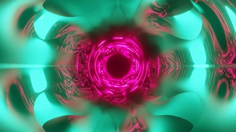 Metallic tube with flickering light. Abstract sci-fi background Stock Footage 278024170
