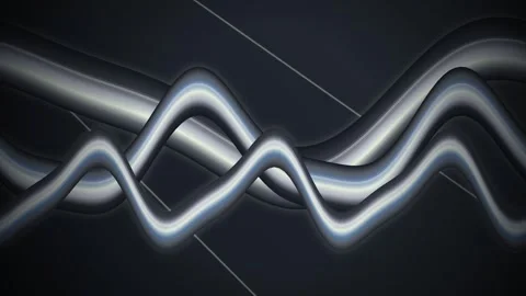 Metallic tube wave structures flow in a seamless loop Stock Footage 341274834