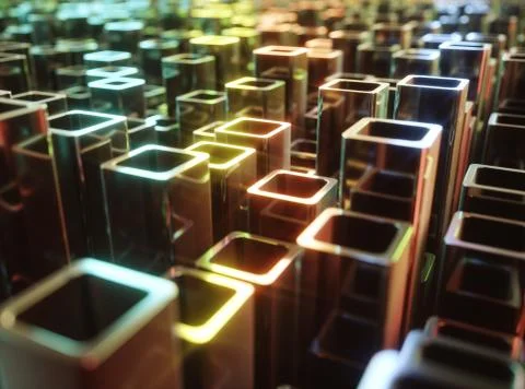 Metallic Tubes Abstract Background Stock Illustration