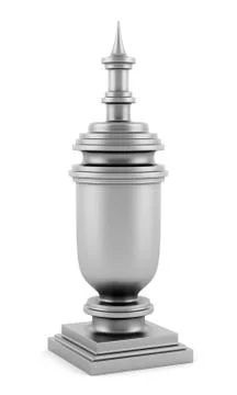 Metallic vase isolated on white background Illustrazione stock